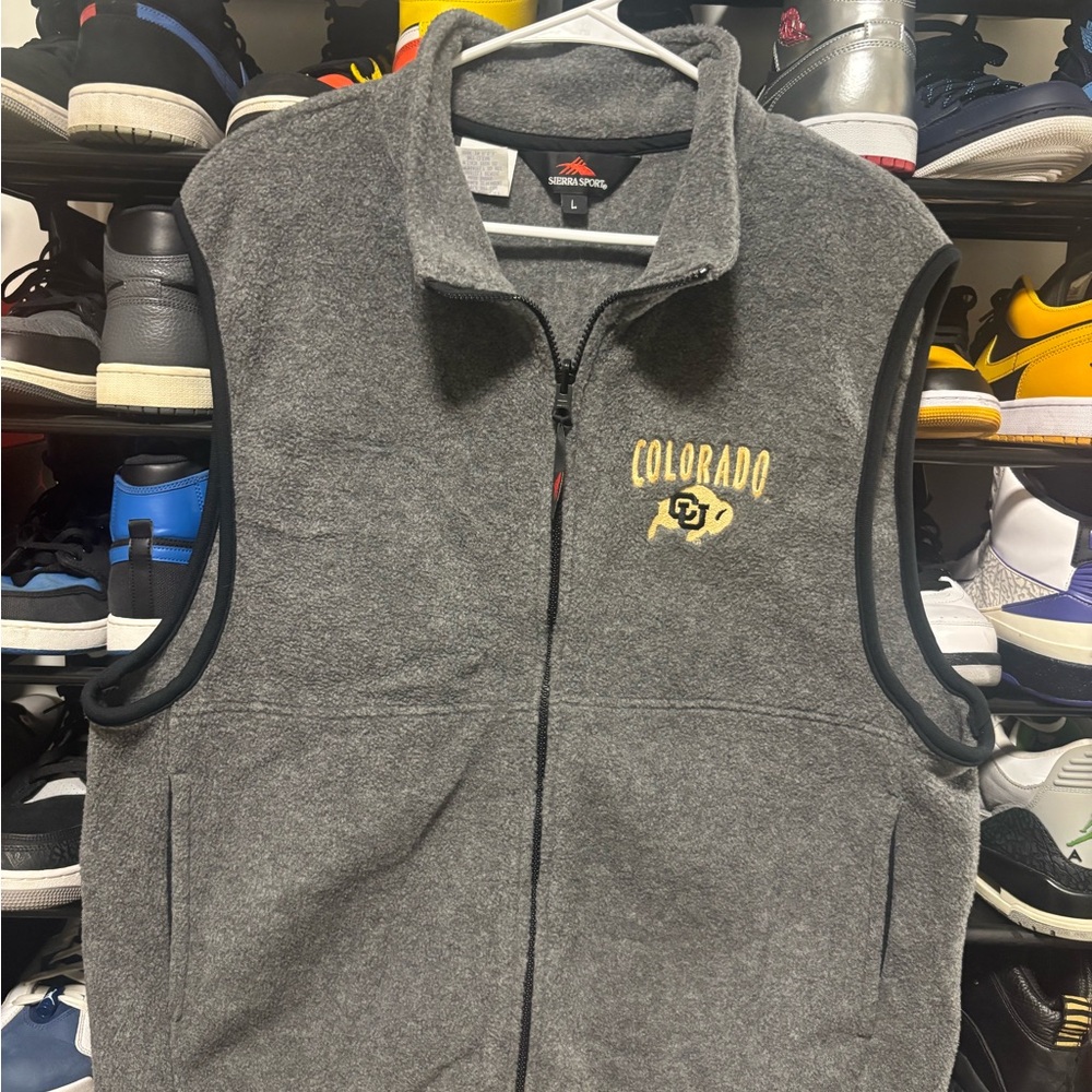 Gray University of Colorado Fleece Vest Size Large